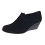 Botine dama negre din piele naturala intoarsa cu platforme de 5 cm - Mira Velur